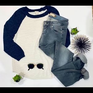 J.Crew Air Spun Baseball Sweater - XS